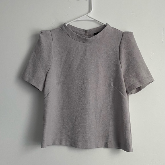 Astr Tops - ASTR Light Gray Botton Back Blouse